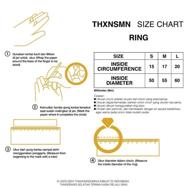 Thanksinsomnia - Ring Amber Golden - Gambar 3